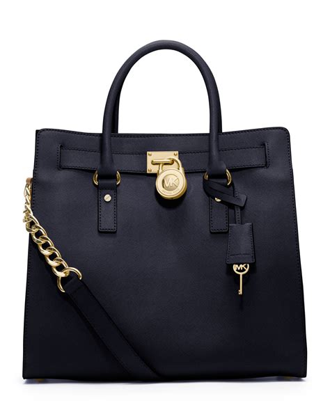 michael kors hamilton tote black patent|michael kors saffiano leather tote.